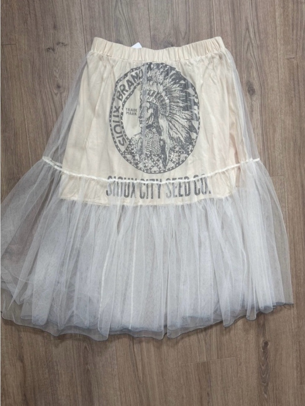 NWT Jaded Gypsy Felling Frilly Tiered Beige Maxi Skirt - Sioux City - Picture 3 of 6